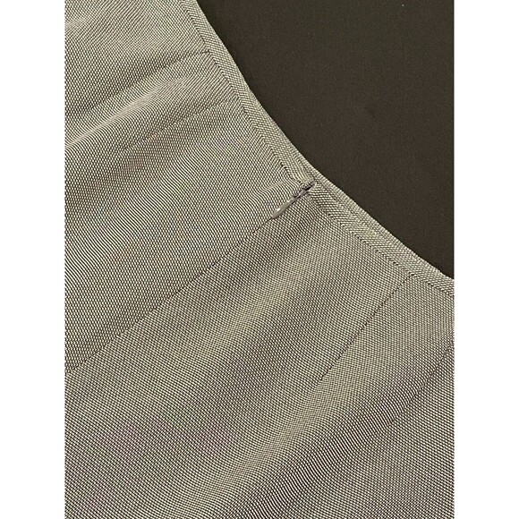 ~ Le Suit 2pc Skirt Suit 8p Black Print White Trim Work Notch Lapel Pencil Skirt - Picture 15 of 16